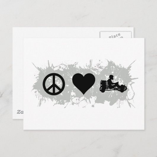 Go Kart Postkarte (Vorne/Hinten)