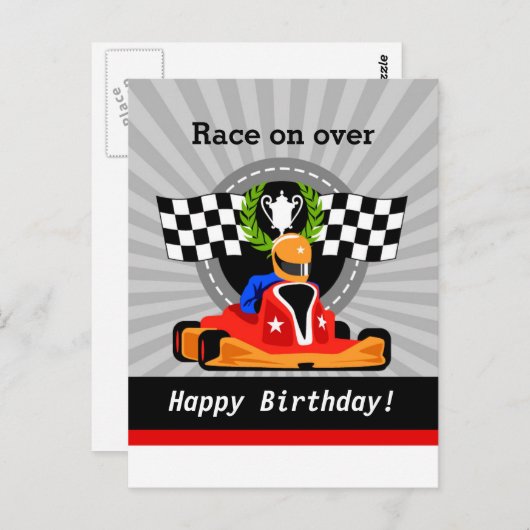 GO KART Postkartendesign Postkarte (Vorne/Hinten)