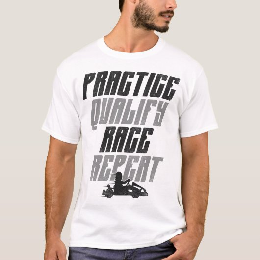 Go Kart Praxis Qualifizieren Rennen Wiederholung V T-Shirt (Vorderseite)