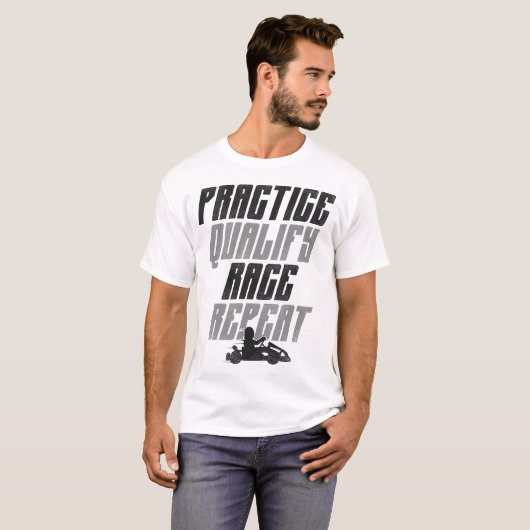 Go Kart Praxis Qualifizieren Rennen Wiederholung V T-Shirt (Vorne ganz)