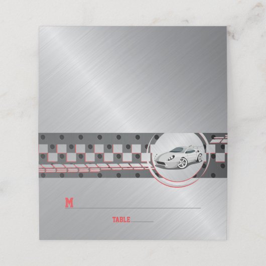 Go-Kart Race Car Racing Bar Mitzvah Platzkarte (Außenseite Aufgefaltet)