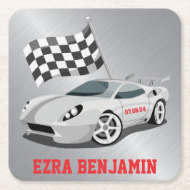 Go-Kart Race Car Racing Bar Mitzvah Rechteckiger Pappuntersetzer