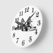 Go Kart Racers Runde Wanduhr (Winkel)