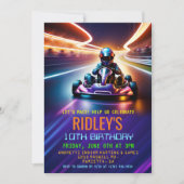 Go Kart Racing Birthday Einladung (Vorderseite)