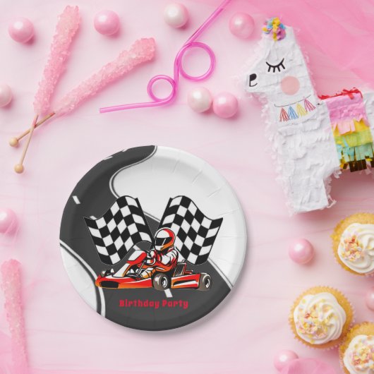Go Kart Racing Boy Birthday Party Pappteller (Party)