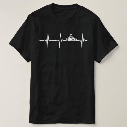 Go Kart Racing Driver ECG Heartbeat Wv T-Shirt (Design vorne)