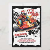 Go Kart Racing Geburtstagsparty Einladung (Vorderseite)