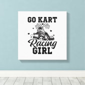 Go Kart Racing Girl | Go-Kart Driver Geschenkidee Leinwanddruck (Insitu (Holzboden))