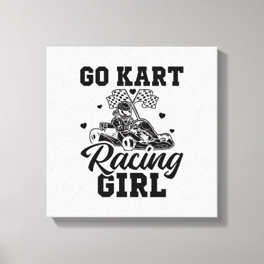 Go Kart Racing Girl | Go-Kart Driver Geschenkidee Leinwanddruck (Vorderseite)