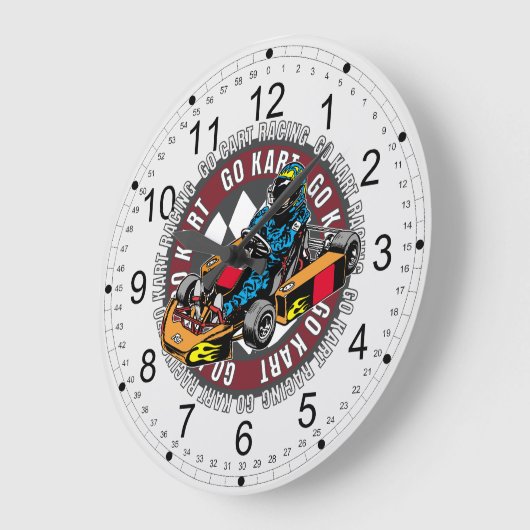 Go Kart Racing Große Wanduhr (Winkel)