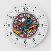 Go Kart Racing Große Wanduhr (Vorderseite)