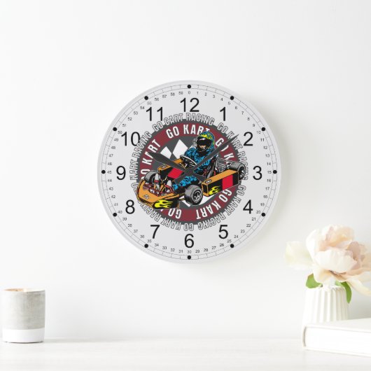 Go Kart Racing Große Wanduhr (Zuhause)
