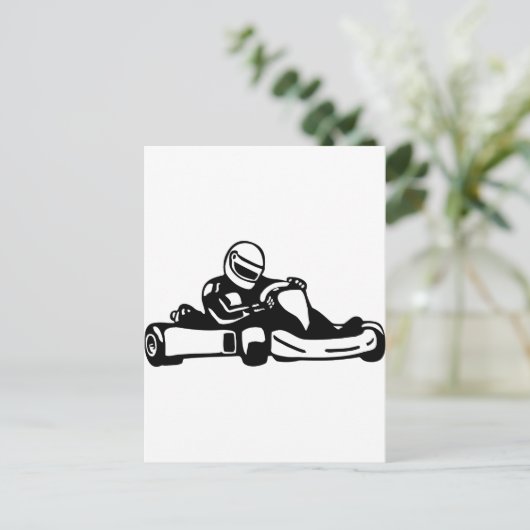 Go Kart Racing Postkarte (Stehend Vorderseite)