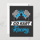 Go Kart Racing Silhouette Flag Goal Gewinner Postkarte (Vorne/Hinten)
