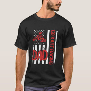 Go Kart Racing Vater USA Flag T-Shirt