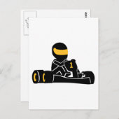 Go-Kart-Rennen Postkarte (Vorne/Hinten)