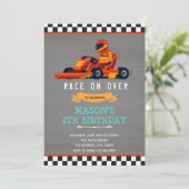 Go kart Rennwagen Geburtstag Einladung (Stehend Vorderseite)