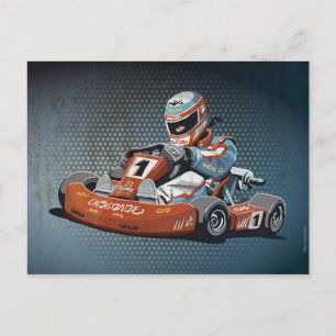 Go-Kart-Treiber für Postcard Motor Racing Postkarte