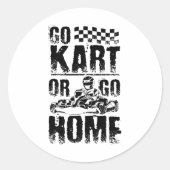 Go Kart Zuhause Runder Aufkleber (Vorderseite)
