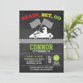 Go-Karting-Geburtstagsfeier Einladung (Stehend Vorderseite)