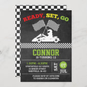 Go-Karting-Geburtstagsfeier Einladung (Vorne/Hinten)
