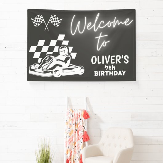 Go Karting, Rennwagen Junge Geburtstag Banner (InSitu)