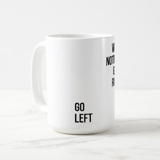 Go links schwarze Typografie Kaffeetasse (Vorderseite Links)