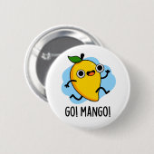 Go Mango Funny Running Mango Pun Button (Vorne & Hinten)