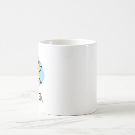 Go Mango Funny Running Mango Pun Kaffeetasse (Mittel)