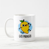 Go Mango Funny Running Mango Pun Kaffeetasse (Links)