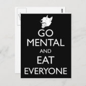 Go Mental Bull Terrier Postkarte (Vorne/Hinten)