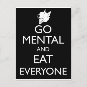 Go Mental Bull Terrier Postkarte