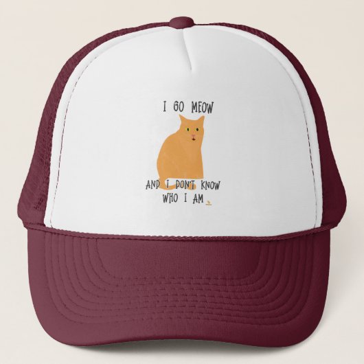 Go Meow Funny Cat Cartoon Fun Slogan Truckerkappe (Vorderseite)