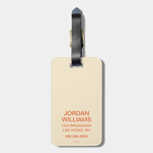 Go-Mojo-Kaffee Gepäckanhänger (Rückseite vertikal)