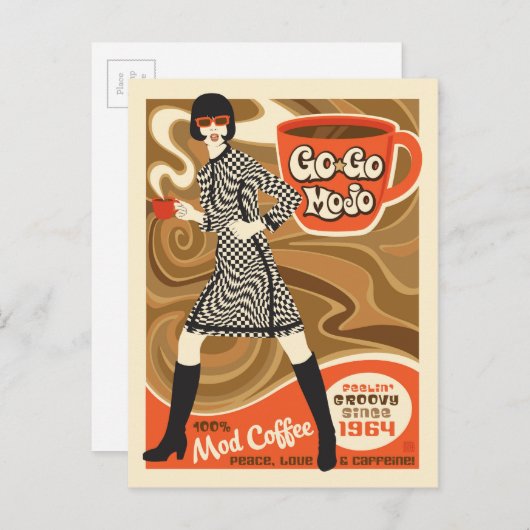 Go-Mojo-Kaffee Postkarte (Vorne/Hinten)