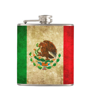Go National mit diesem mexikanischen Flag Design F Flachmann