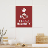GO NUTS benutzerdefiniertes Farbposter Poster (Küche)