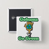 Go Obama Go Green Button (Vorne & Hinten)