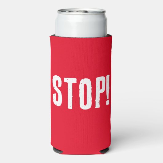 GO! ODER STOPP! Witziges Zitat. Rot und Grün Selters Dosenkühler (Seltzer Rückseite)