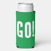 GO! ODER STOPP! Witziges Zitat. Rot und Grün Selters Dosenkühler (Seltzer Vorderseite)