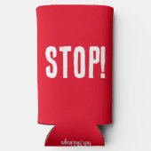 GO! ODER STOPP! Witziges Zitat. Rot und Grün Selters Dosenkühler (Rückseite)