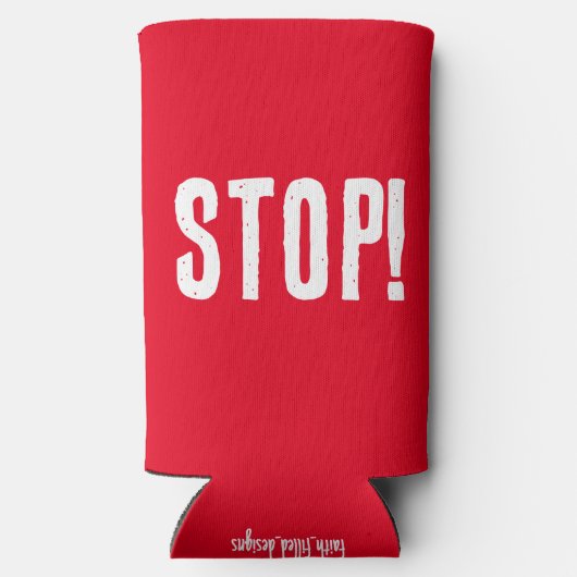 GO! ODER STOPP! Witziges Zitat. Rot und Grün Selters Dosenkühler (Rückseite)