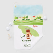 Go Oma Grüntöne Bag Clubs Monogram Golf Handtuch (Insitu)