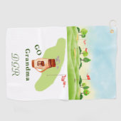 Go Oma Grüntöne Bag Clubs Monogram Golf Handtuch (Horizontal)