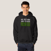 GO OUTSIDE TOUCH GRASS Funny Spaß Hoodie (Vorne ganz)