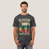 Go Outside Worst Case Szenario Bigfoot tötet Sie T-Shirt (Vorne ganz)