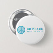 Go Peace (blau) Button (Vorne & Hinten)