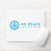Go Peace (blau) Mousepad (Mit Mouse)
