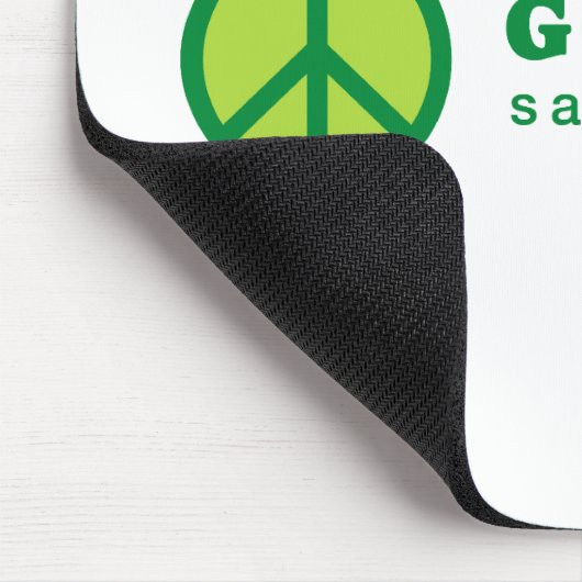 Go Peace (grün) Mousepad (Ecke)