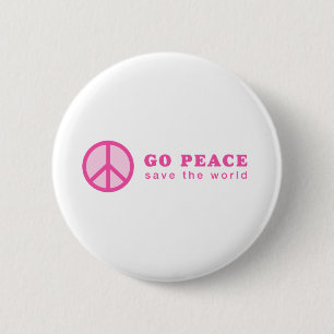 Go Peace (rosa) Button